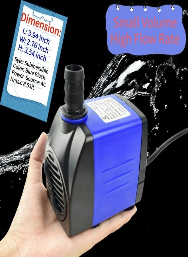 Conquerall CHA-2300 650GPH 2500L/H AC 110V Submersible Pump 40W Durable Adjustable Flow Rate 8.53ft High Head for Aquariums, Water Features, Outdoor Fountains,Ponds, Waterfalls, Pump Hydroponics - Image 2